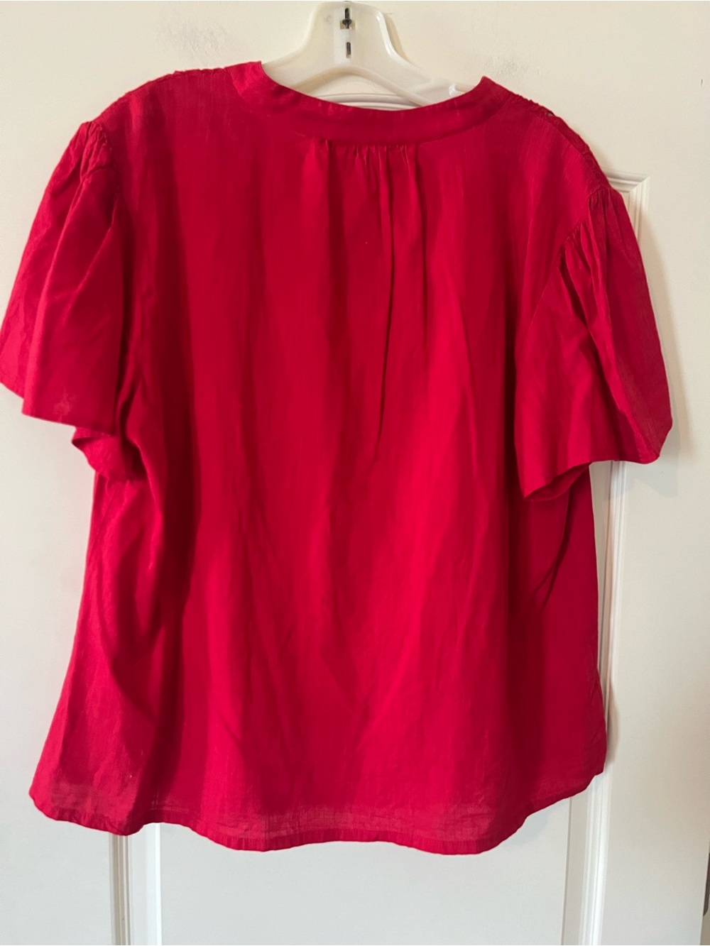 Knox Rose Vibrant Rayon/Cotton Blend Red Blouse with Tassels Size XXL - Picture 9 of 15